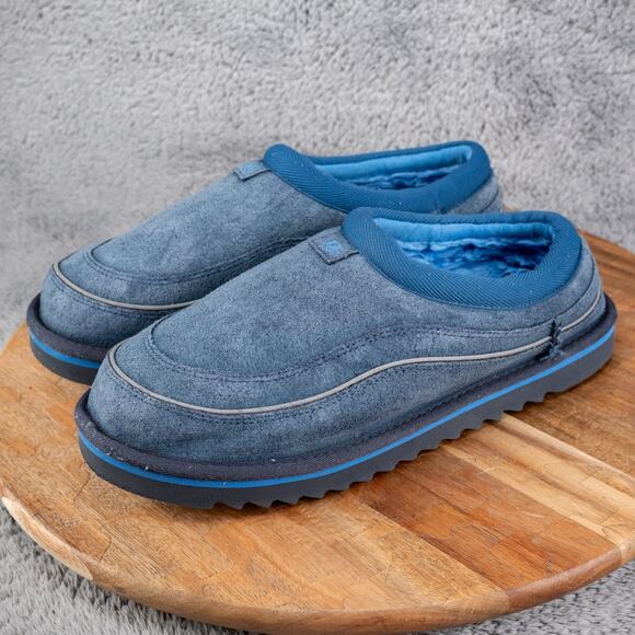 UGG TASMAN CALI WAVE BLUE SUEDE MEN'S SIZE 8 US SHEEPSKIN COMFORT SLIPPERS NEW - Picture 3 of 5